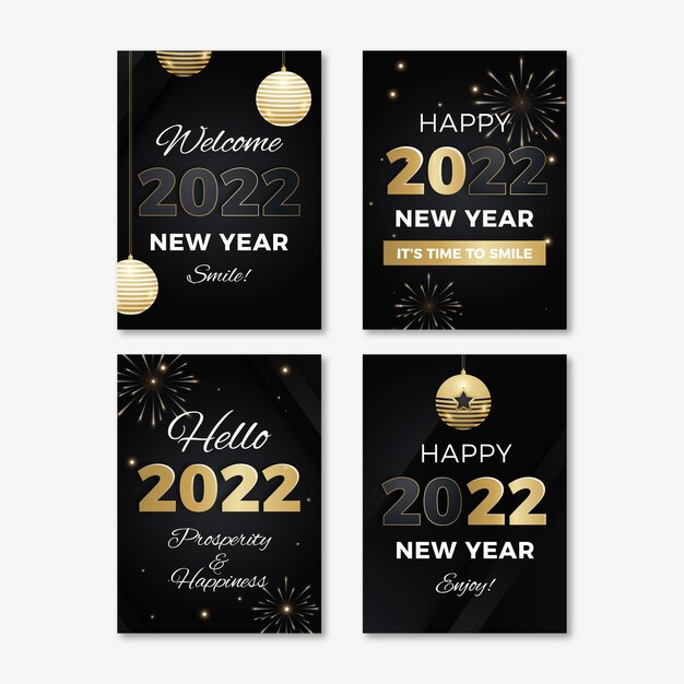 Plantilla de tarjeta de felicitación de año nuevo degradado