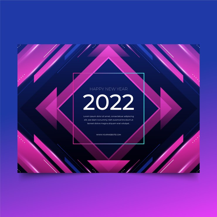 Vector gratuito plantilla de tarjeta de felicitación de año nuevo degradado
