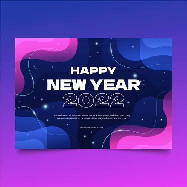 Vector gratuito plantilla de tarjeta de felicitación de año nuevo degradado