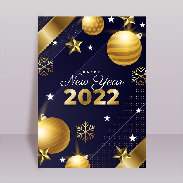 Plantilla de tarjeta de felicitación de año nuevo degradado