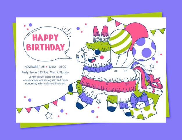 Plantilla de tarjeta de felicitación de cumpleaños