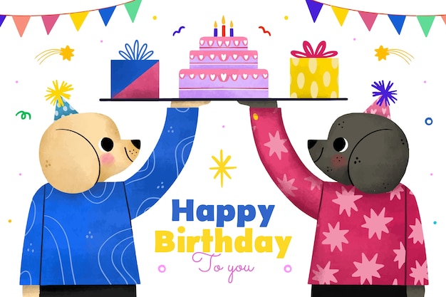 Vector gratuito plantilla de tarjeta de felicitación de cumpleaños