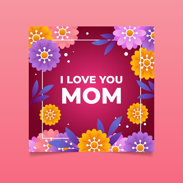 Plantilla de tarjeta de felicitación del día de la madre degradada