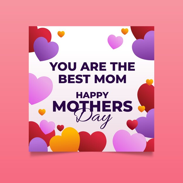 Plantilla de tarjeta de felicitación del día de la madre degradada