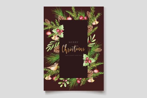 Plantilla de tarjeta de felicitación de feliz navidad