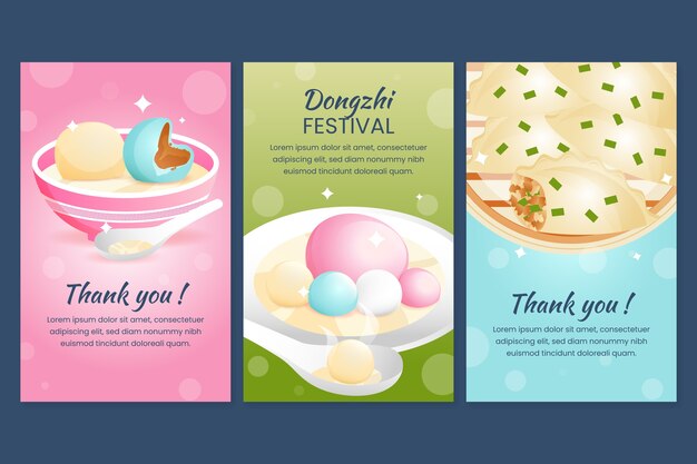 Plantilla de tarjeta de felicitación del festival dongzhi degradado