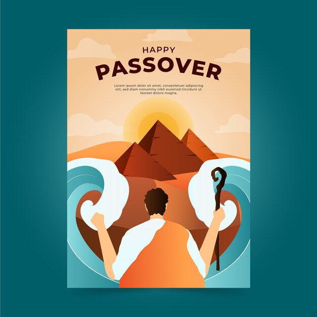 Plantilla de tarjeta de felicitación de pascua degradada