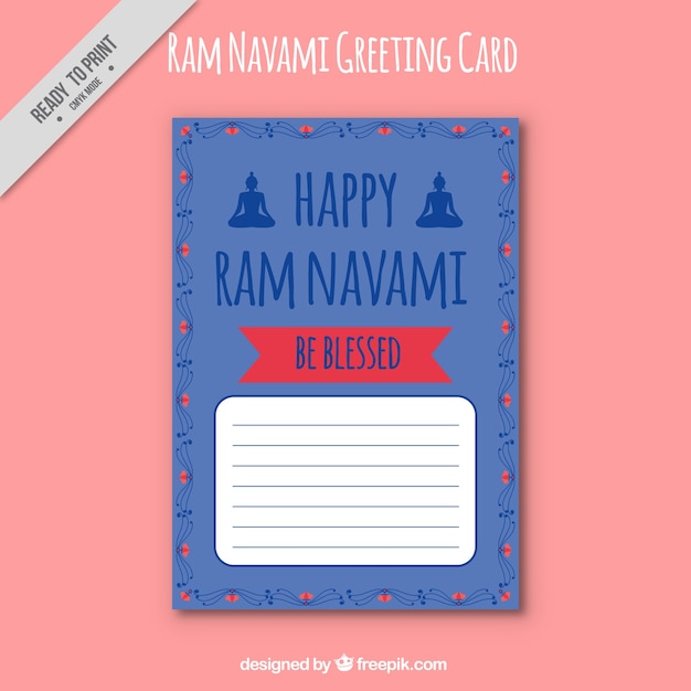 Plantilla de tarjeta de felicitación de ram navami