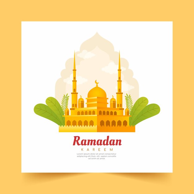 Plantilla de tarjeta de felicitación de ramadán degradado