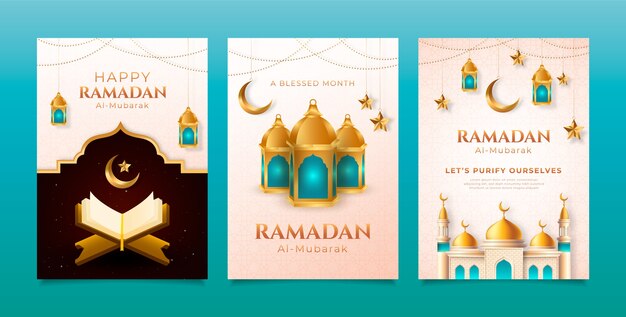 Plantilla de tarjeta de felicitación de ramadán realista