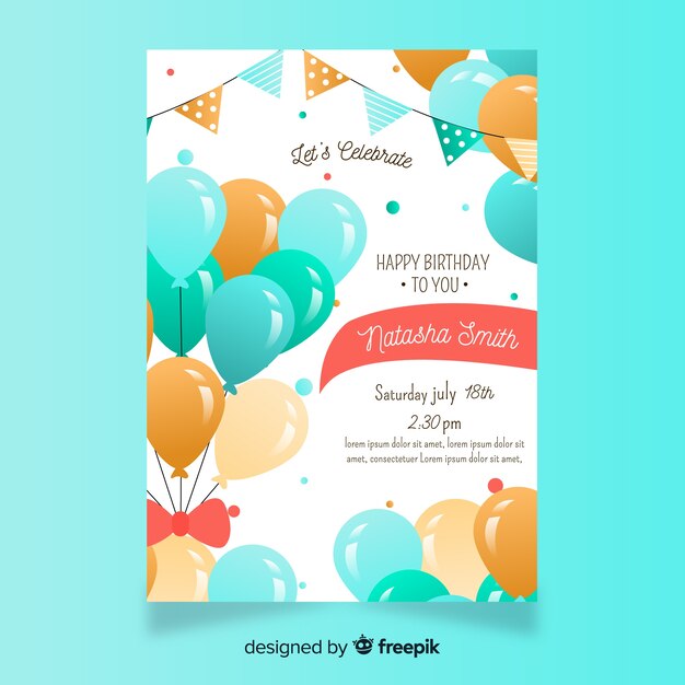 Plantilla de tarjeta de feliz cumpleaños