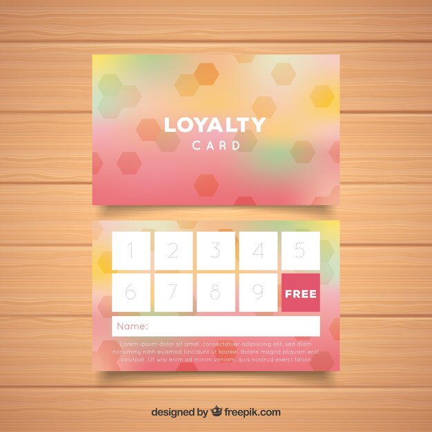 Plantilla de tarjeta de fidelidad con colores