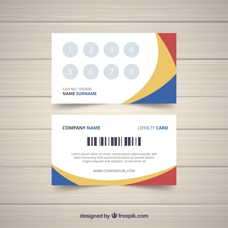 Vector gratuito plantilla de tarjeta de fidelidad con concepto abstracto