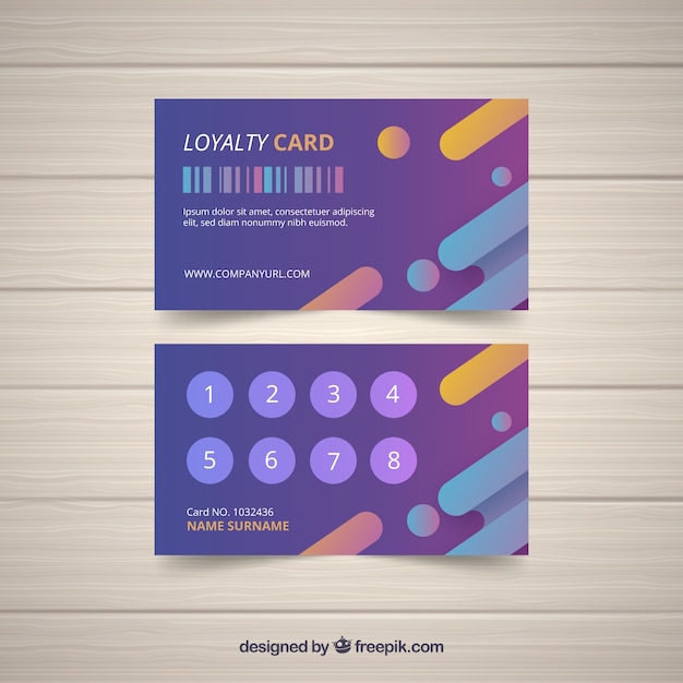Plantilla de tarjeta de fidelidad con concepto abstracto