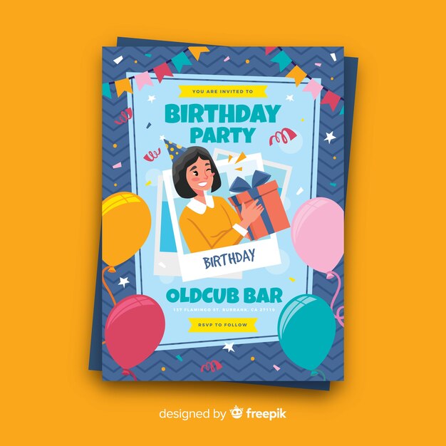Plantilla de tarjeta de fiesta de cumpleaños