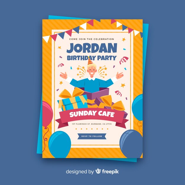 Plantilla de tarjeta de fiesta de cumpleaños