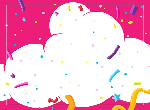 Una plantilla de tarjeta de fiesta rosa nube