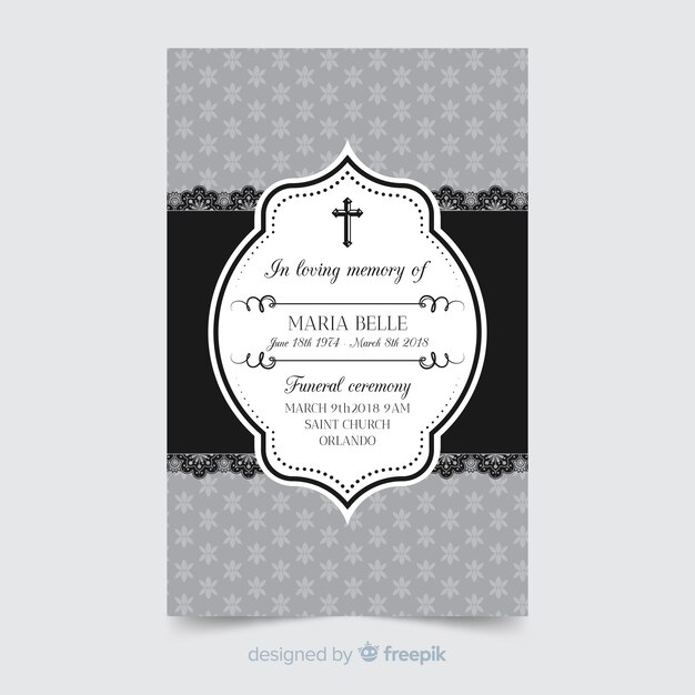 Plantilla para tarjeta fúnebre
