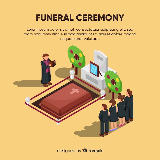 Vector gratuito plantilla de tarjeta fúnebre