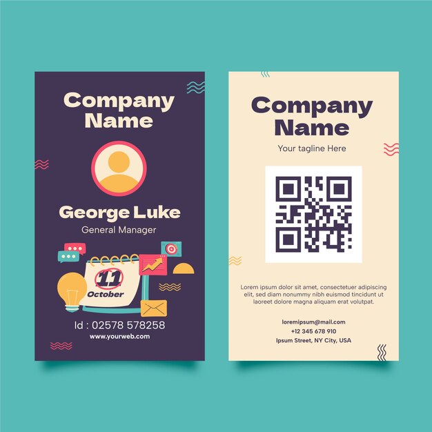 Plantilla de tarjeta de identificación de agencia de publicidad
