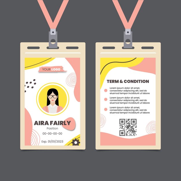 Plantilla de tarjeta de identificación de brunch