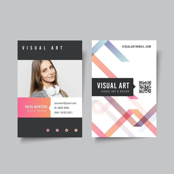 Vector gratuito plantilla de tarjeta de identificación comercial general