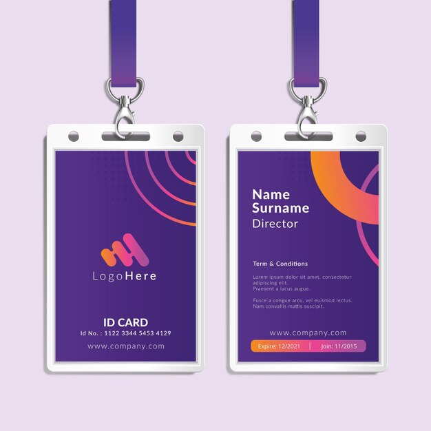 Plantilla de tarjeta de identificación comercial de marketing
