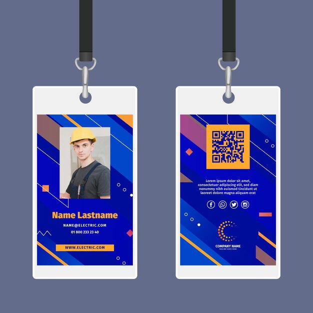 Plantilla de tarjeta de identificación de electricista
