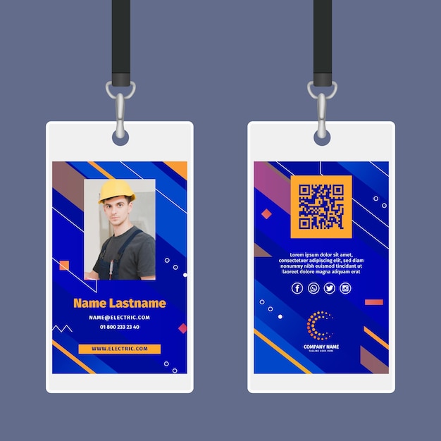 Plantilla de tarjeta de identificación de electricista
