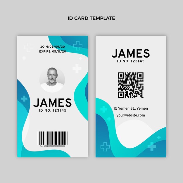 Plantilla de tarjeta de identificación médica degradada