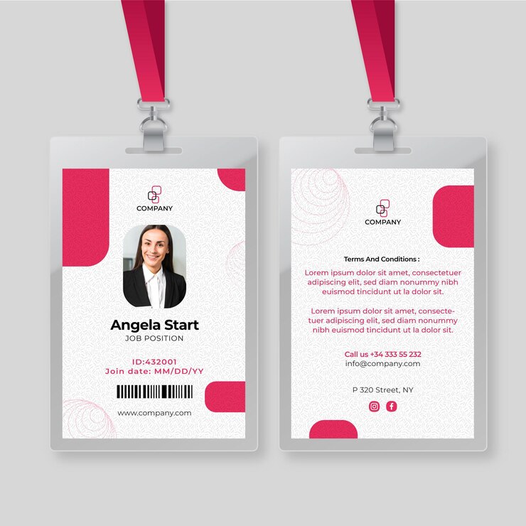 Plantilla de tarjeta de identificación de mujer de negocios
