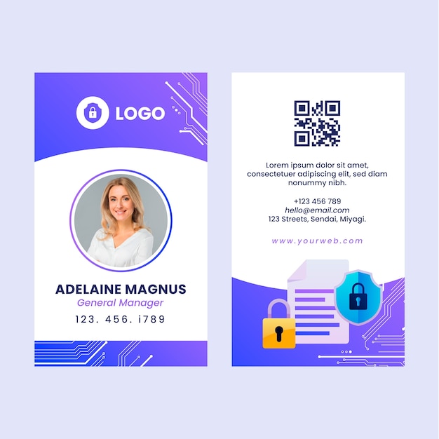 Plantilla de tarjeta de identificación de privacidad de datos degradados