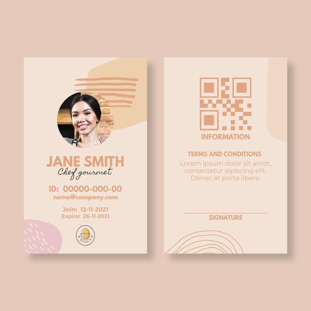 Plantilla de tarjeta de identificación de restaurante brunch