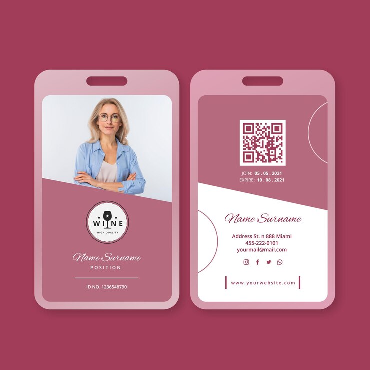 Plantilla de tarjeta de identificación de vino