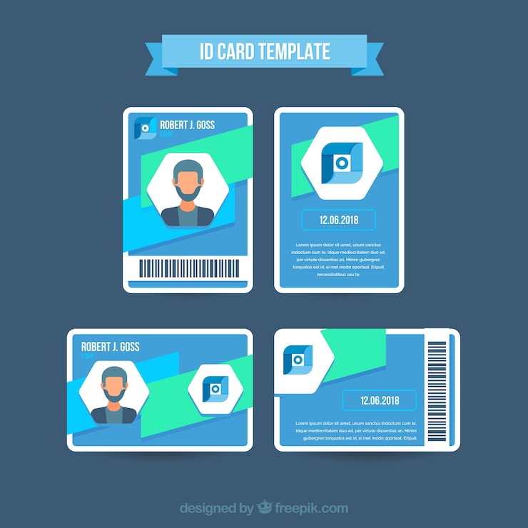 Vector gratuito plantilla de tarjeta de identificación