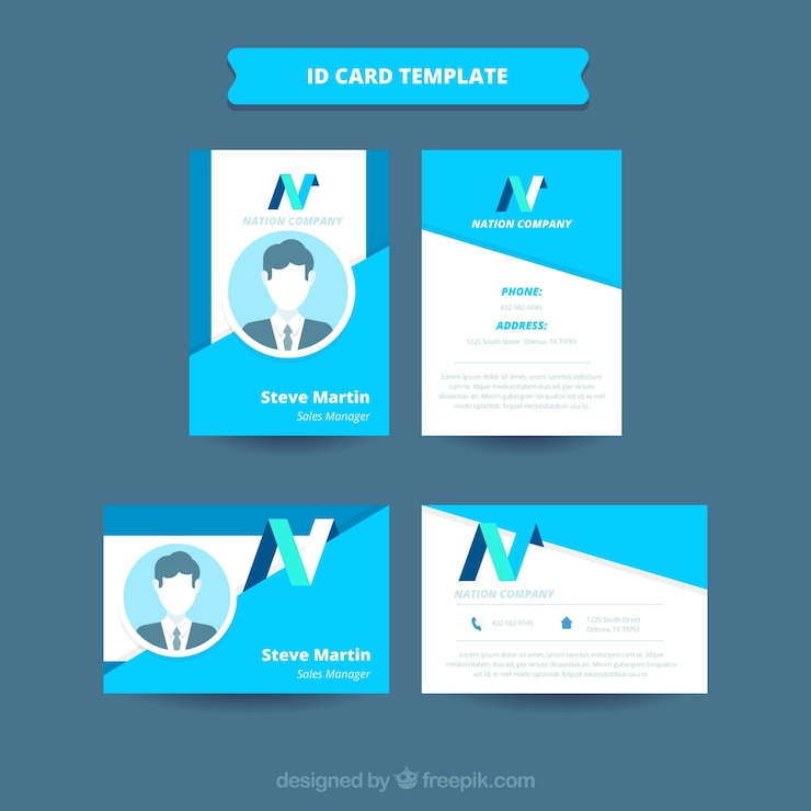 Vector gratuito plantilla de la tarjeta de identificación