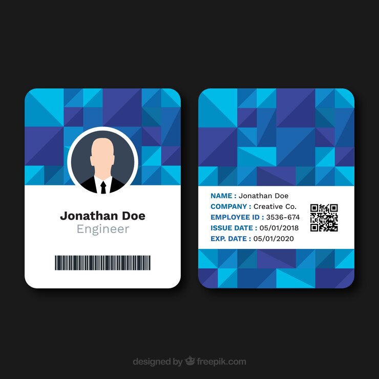 Vector gratuito plantilla de la tarjeta de identificación