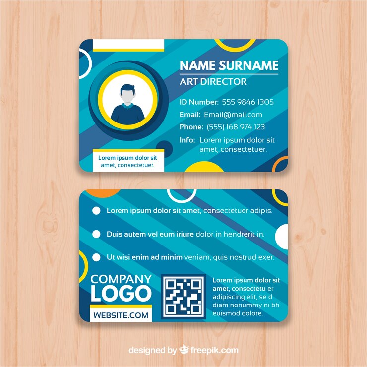 Vector gratuito plantilla de la tarjeta de identificación