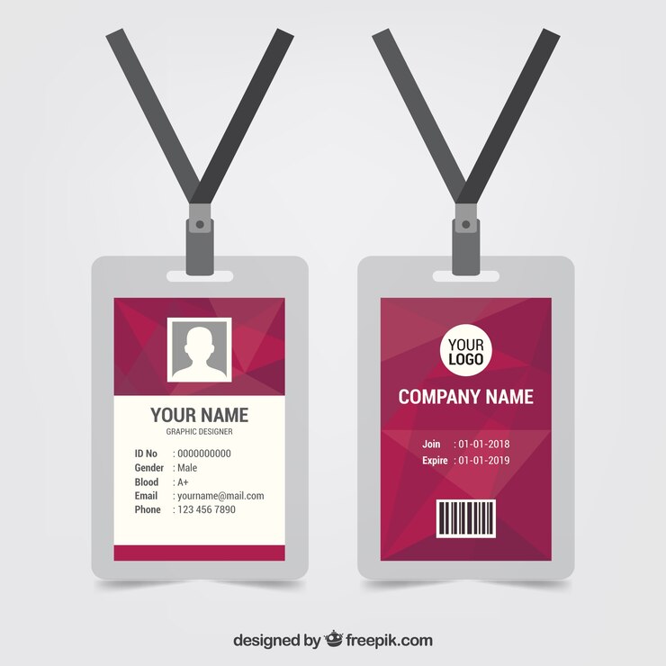 Vector gratuito plantilla de tarjeta de identificación