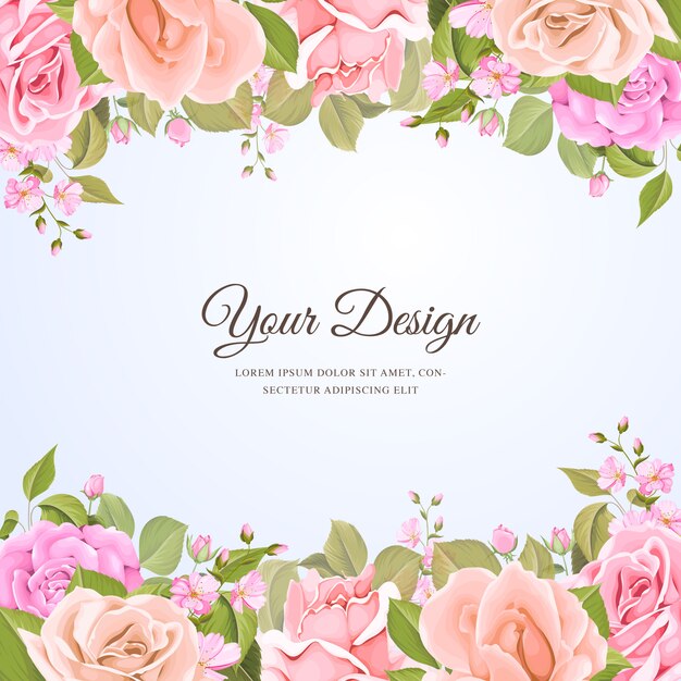 Plantilla de tarjeta de invitación de boda hermosa