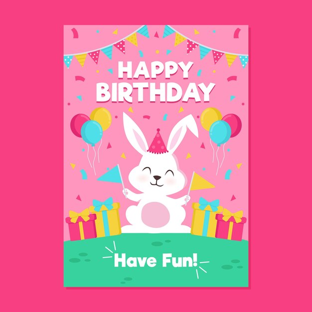 Plantilla de tarjeta de invitación de cumpleaños para niños