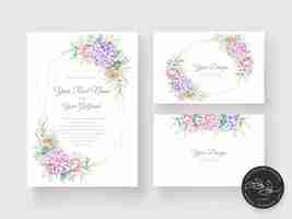 Vector gratuito plantilla de tarjeta de invitación floral acuarela dibujada a mano