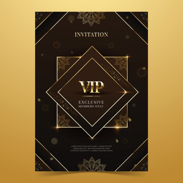 Plantilla de tarjeta de invitación VIP con gradiente