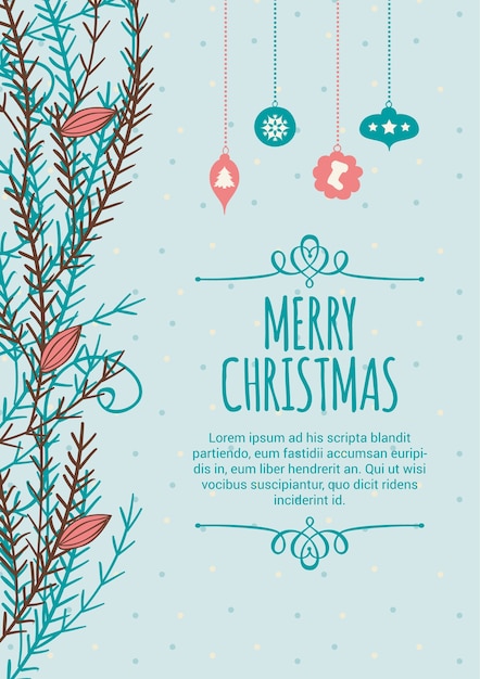 Vector gratuito plantilla de la tarjeta de navidad cmyk