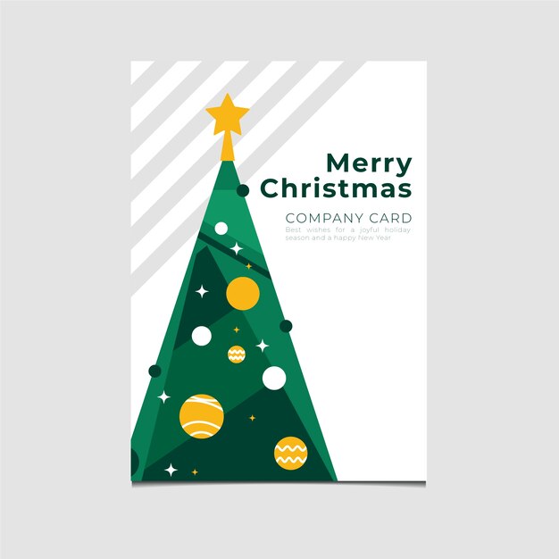 Plantilla de tarjeta de navidad de negocios plana
