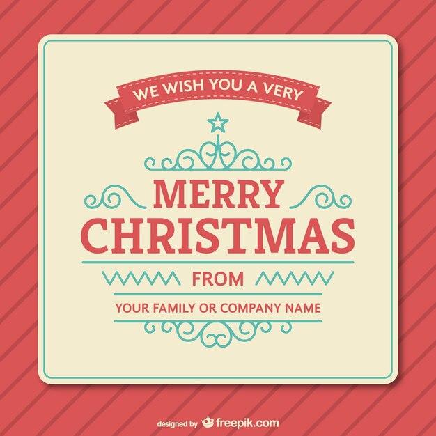 Plantilla de la tarjeta de Navidad de la vendimia