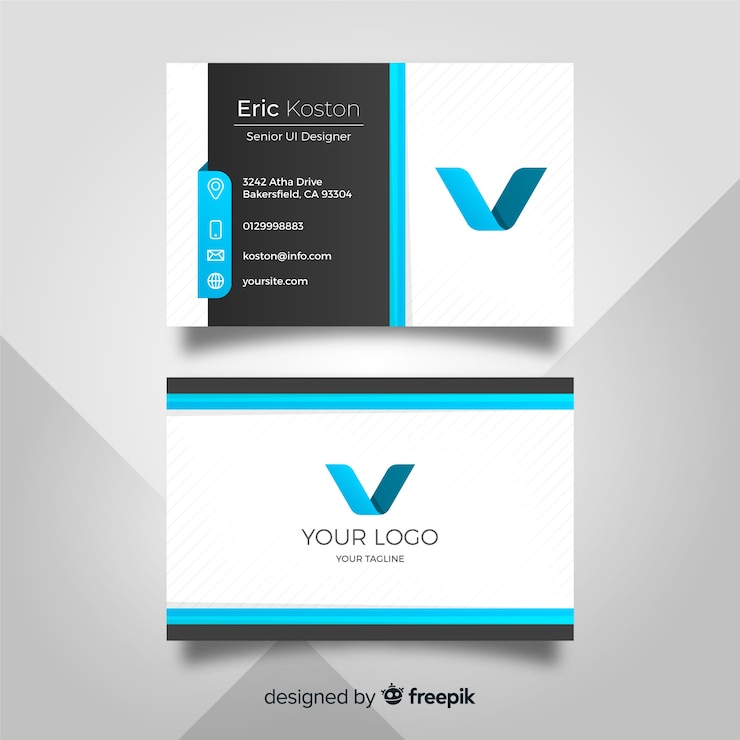 Vector gratuito plantilla de tarjeta de negocio elegante