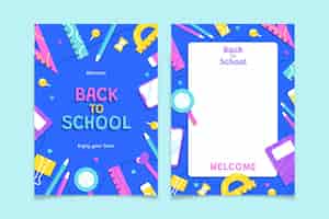 Vector gratuito plantilla de tarjeta plana de regreso a la escuela