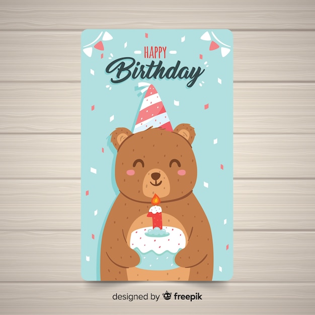 Plantilla de tarjeta del primer cumpleaños