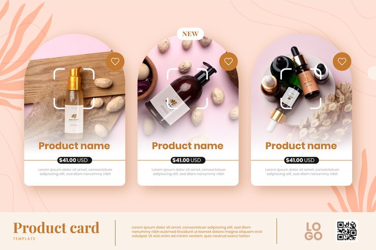 Vector gratuito plantilla de tarjeta de producto de diseño plano